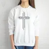 Kvinnors Tröjor Kvinna Kläder Jumper Top Kvinnor Kausal Christian O Neckover Hoodie Vår Höst Faith Cross Grafisk Svett