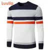 Brand Höst Fashion Casual Striped Sweater Pullovers O-Neck Warm 100% Stickas Tröjor Coat Män