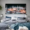 Mecca Mosque Night View Canvas Paintings on the Wall Art Posters and Prints Kabe Mekke Islamic Art Pictures For Living Room Wall201q