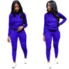 Two Piece Dress Set Tracksuit Woman 2021 Roupas Femininas Solid Hoodie Top + Pant Track Suit Women Trainingspak Vronwen Womens Clothes