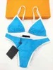 Moda niebieskie kobiety letnie stroje kąpielowe bikini stanik stanik garnitur Swimsuit6661970