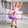 Tjejens klänningar Yipeisha Baby Girl Cupcake Dress Bow Puffy För Småbarn Party Rosa Communion Knee Length Flower Kids