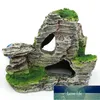 1 pièces émulation rocaille vue de montagne roche grotte pierre arbre maison résine artisanat Aquarium aménagement paysager ornements accessoires d'aquarium