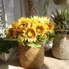 7st/Lot Artificial Flowers Daisy Flores Plants Home Wedding Decoration Fake Bouquet Decorative Wreaths1333554