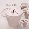 BPA Gratis Barn Silikon Mat Förvaring Box Solid Färg Baby Snack Cup Bärbara Barn Snacks Container med lock