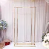 Party Decoration Shiny Gold Large Iron Stand Wedding Welcome Sign Billboard Flower Arch Birthday Balloon Dessert Cake Decor Plinth Table