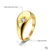 Bröllopsringar 316L Rostfritt stål Nickel Lead Free Zircon Paled Star Singet for Women Ladies Tarnish Party's Jewelry Gold Ring Edwi22