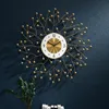 Orologi da parete Grande orologio in metallo Arte Minimalista Nordico Creativo Lussuoso Moderno Silenzioso Oro Moda Soggiorno Decorazioni per la casa B