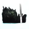 10Meterslots Naturalne pióra koguta wykończona grzywka do rzemieślniczej pllum. 1318 cm czarne pióra wstążka