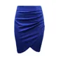 Skirts S!!! Women Solid Color Pleated Cross Hem Slim Fits Bodycon Business Work Pencil Skirt