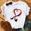 T-shirt con stampa calice carino vino T-shirt casual da donna manica corta O collo T-shirt estiva allentata Camisetas Mujer