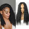 MH Natural Black Color Box Crochet Braid Hair Lace Front Wigs Pre Plucked Braided Synthetic Braids For Women3524808