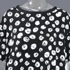 [EAM] Donne Big Size Irregonali Chiffon Dot Dot Vestito stampato Neck Sleeve Sleeve Adatto allentato Fashion Estate 1D7586 210512