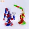 Partihandel 6.7 '' Bongs Hookah Glass Water Pipes Hot Selling Non Fading Colorful Silicone Bongs Shisha Glass Bong Dabs Rig Reting Bubbler Bubbler 420