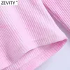 Zevity Springの女性だけ染められたフード付きTシャツレディース長袖シックなキャミスタンクカジュアルスリムニットクロップトップLS7631 210603