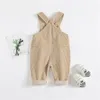 Children's Suspenders Pants Spring Autumn Corduroy Kids Overalls Casual Cotton 1-4 Years Baby Boys Birls Clothes 210515