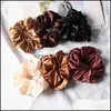 Hair Aessories Baby, Kids & Maternity 6Pcs/Set Satin Silk Solid Color Scrunchies Elastic Bands Women Girls Ponytail Holder Ties R Big Size H
