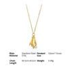 Chris April fashion jewelry personality 316L Stainls steel PVD gold plated hand pendant necklac with zircon