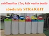 DIY Sublimation gerade Trinkbecher 12 Unzen Kinder Watter Flasche Flip-Tops Deckel Becher Edelstahl Strohbecher gute Qualität für Kinder