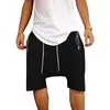 Sommer Männer039s Drop Crotch Shorts Einfarbig Trend Kordelzug 5 punkt Basketball Strand Hosen Lose Sport Gym Kleidung3875194