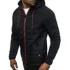 Herfst Winter Hooded Jacket Mannen Casual Slanke Patchwork Rits Jas Plus Size 3XL lange mouw S Jassen Oversized 210928