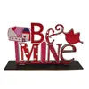 Signes de décoration de table de Saint-Valentin Be Mine Sign Love Happy Valentine Anniversaire de mariage en bois Fête de fiançailles Décors de table RRE11548