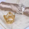 50 st Crown servett ring med diamant utsökt servetter hållare servett spänne för hotell bröllopsfest bord dekoration das106