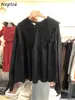 Корейский элегантный кружевной лоскутная блузка для женщин Питер Pan Wollover Pullover с длинным рукавом Симпатичные Blusas Сплошная цветная пружинная рубашка 210422