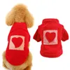 Hundkläder husdjurskläder som stickar höst och vinterdräkt för nalle små katthundar varm kärlek hjärtmönster tröja