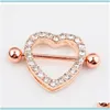 Navel & Bell Button Rings Jewelryd 5 Colors Nice Heart Style Nipple Ring 20 Pcs Pink Color Stone Piercing Body Jewelry Drop Delivery