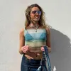 Se genom mesh Y2K Crop Tank Top Sexiga tjejer estetiska sommarkläder för kvinnor Ärmlös tröja Vest Pulovers Beachwear 210510