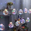 LED Cortina String Light Ball Santa Claus Ano de Natal 2022 Decortões de Natal para Casa Xmas Navidad Decoração de árvore 211015