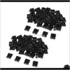 Notioções de costura Ferramentas de vestuário Drop entrega 2021 100pcs preto plástico não deslizamento de orifício duplo falha de cordão de cordão para bola de cadarço Cae24