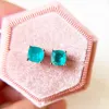 スタッドGZ Paraiba Tourmaline Gemstones女性のためのイヤリングソリッド925スターリングシルバージュエリー宝石ガールパーティークリスマスギフト