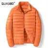 QUANBO Men's Lightweight Packable Down Jacket Breathable Puffy Coat Water-Resistant Top Quality Male Puffer Jacket 211104