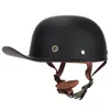 Schwarzer halber Helm für Erwachsene mit offenem Gesicht, hochwertiges Moto-Vintage-Motorrad, Retro-Reit-Crash-Scooter, Cruiser, Chopper