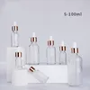 Bouteille liquide E 5 ml 10 ml 15 ml 30 ml 50 ml 100 ml flacons compte-gouttes d'huile essentielle claire avec compte-gouttes en verre