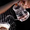 Türkischer Teebereiter aus Glas, lange Tropfdüse, Tropfkessel, mehrfarbige Kaffeekanne mit gebogener Form