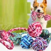 Dog Rope Knot Ball molar Teeth Cleaning Hand drawn Toy throw balls training Interactive Pet puppy toys For Small Medium Dogs