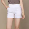 Europäischen Und Amerikanischen Sommer Wind Weibliche Candy Farbe Hohe Taille Leinen Shorts Frauen Lose Elastische Plus Größe frauen