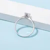 Cluster Rings 0.5ct 5.0mm D Round 925 Silver Moissanite Ring Diamond Test Passed Jewelry Woman Girlfriend Gift