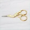 Rostfritt stål Kranform Sax Stork Åtgärder Retro Craft Cross Stitch Shears Broderi Sewing Tools 9.3cm Guld Silver Hand Tools