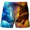 Lion Shorts Men Animal Casual Short Pants Cargo Black Beach 3D Gedrukte Fashion Heren Manne Summer Streetwear Men's