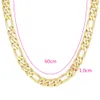 Figaro Chain Necklace For Women Men Collar Clavicle 18K Yellow Gold Filled Classic Fashion Accessories