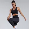 New Tracksuits Designer Yoga desgaste V-Neck Sexy Camisetas Mulheres Terno Gym Outfits Sportswear Fitness 2 Pcs Sutiã Alinhar Leggings Calças Define Tecnologia Fleece Mulher Ativa