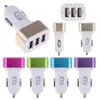 Portable 3 ports USB chargeur de voiture couleur aléatoire 2.1A 1A téléphones mobiles charge rapide Triple Ports chargeurs automatiques adaptateur 12V 24V