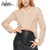 Jesień Zima Kobiety Dzianiny Sweter Sexy V-Neck Topy Solidne Pulower Biała Kobieta Knit Plus Rozmiar 6484 50 210521