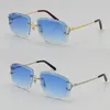 piccadilly irregular frameless diamond cut lens women or Man Unisex Rimless Carved outdoors driving glasses fashion Eyeglasses Designer Mens Women