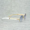 2022 Fabrik Großhandel Hochwertiges Modell Vintage Buffalo Horn Herren Accessoires Runde Naturholz Gafas Sonnenbrille Oculos Shades Luxus Brillen Sonnenbrille