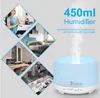 Home Fragrance Lamps 110V 12W 450ml Aroma Diffuser Plastic with White Remote Control and Colorful Light Whit